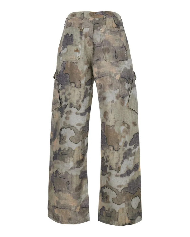 REPRESENT Camouflage Tech Fabric Cargo Pants — Beige Beige