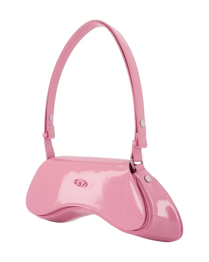 Diesel Women's Play Shoulder Bag -  Synthetic Leather Pink Faux_leather Shoulder-Hobo-Bags Pink