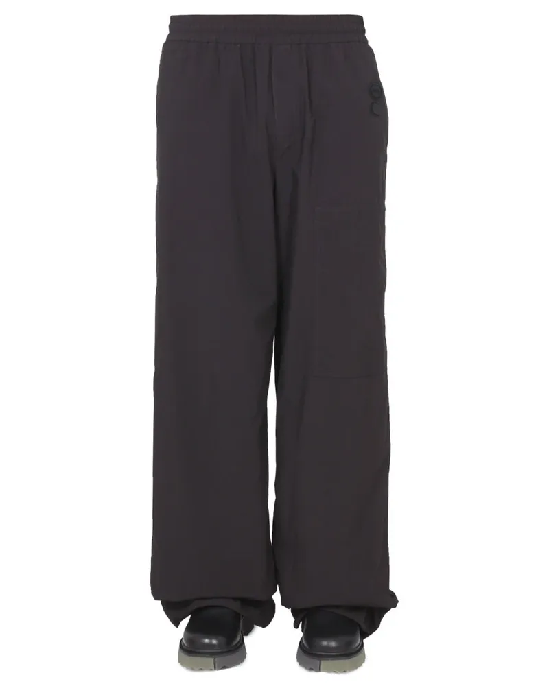 OFF-WHITE Wide Leg Trousers — Black Black
