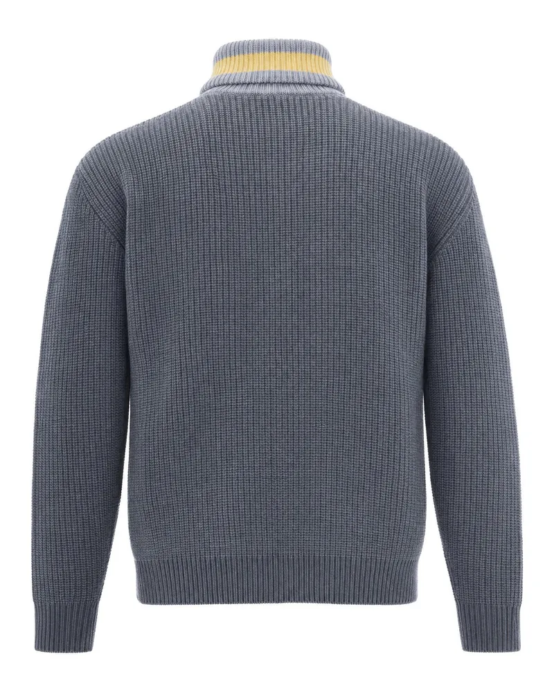 Drôle de Monsieur Cable-Knit Wool-Cashmere Sweater — Gray Gray