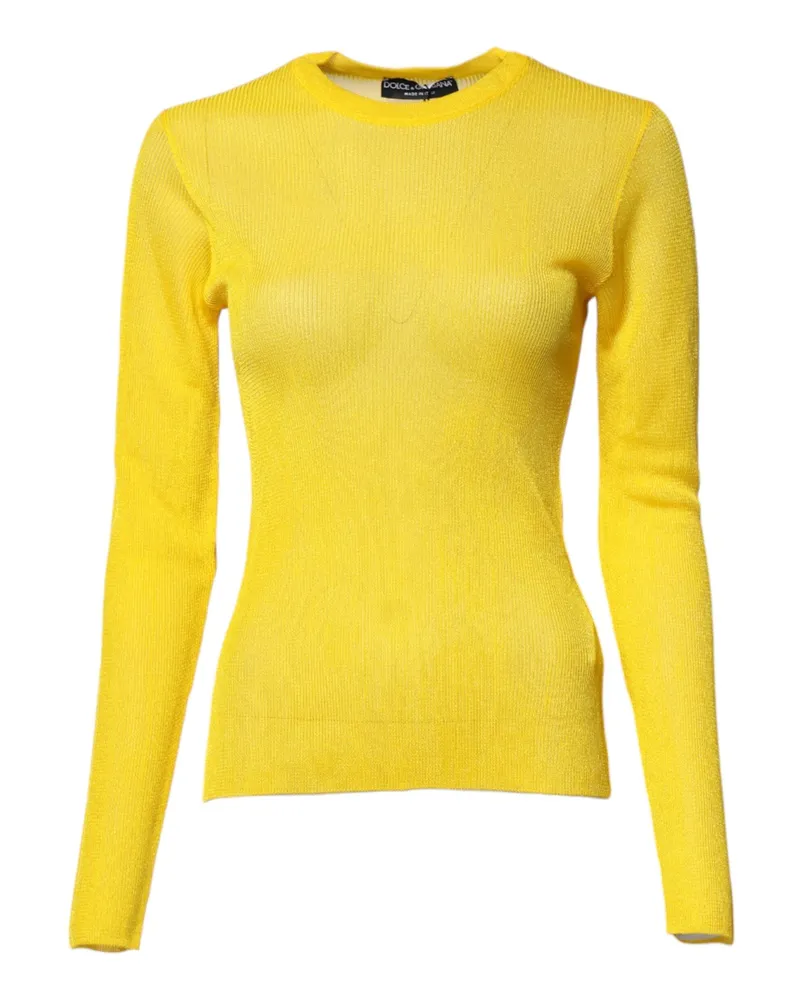Dolce & Gabbana Yellow Polyester Women Pullover Top Sweater Yellow