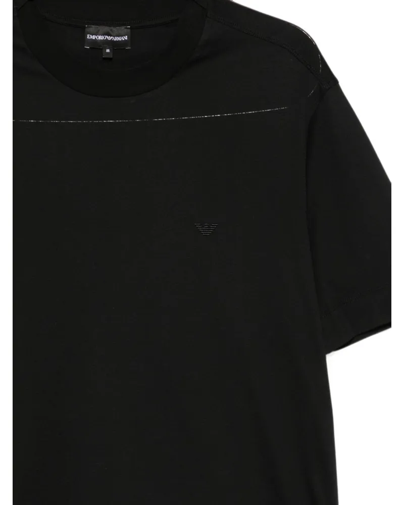 Emporio Armani Embroidered Logo T-Shirt — Black Black