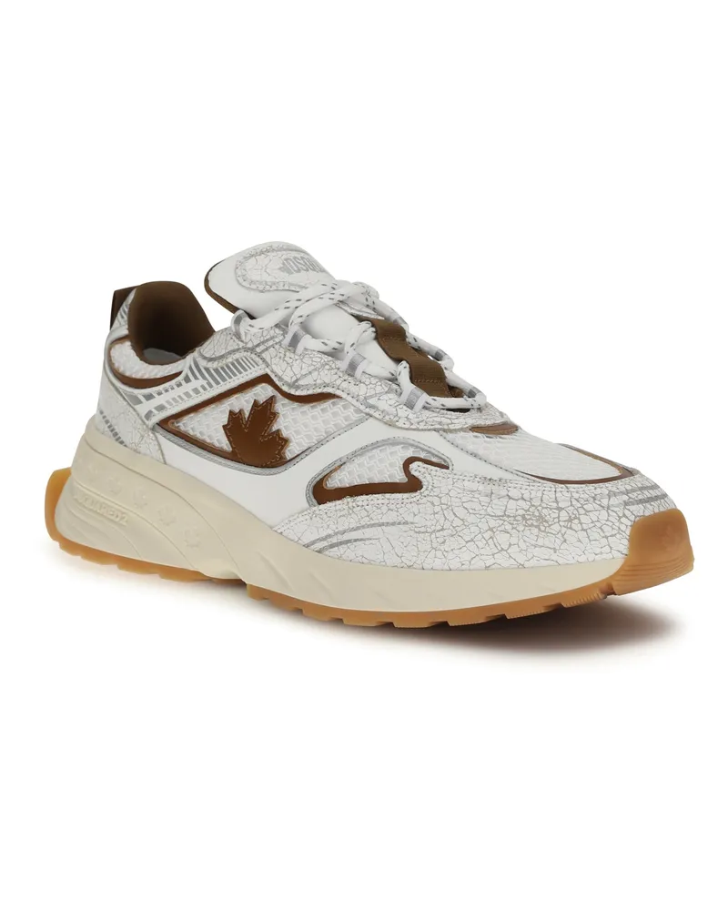 Dsquared2 Men's Sneakers Sprinter Leather White-Cream-Brown Trainers White/cream/brown White