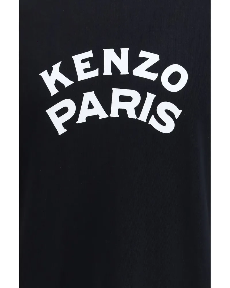 Kenzo Men T-Shirt Paris Emblem Black Cotton T-Shirts And Polos Black