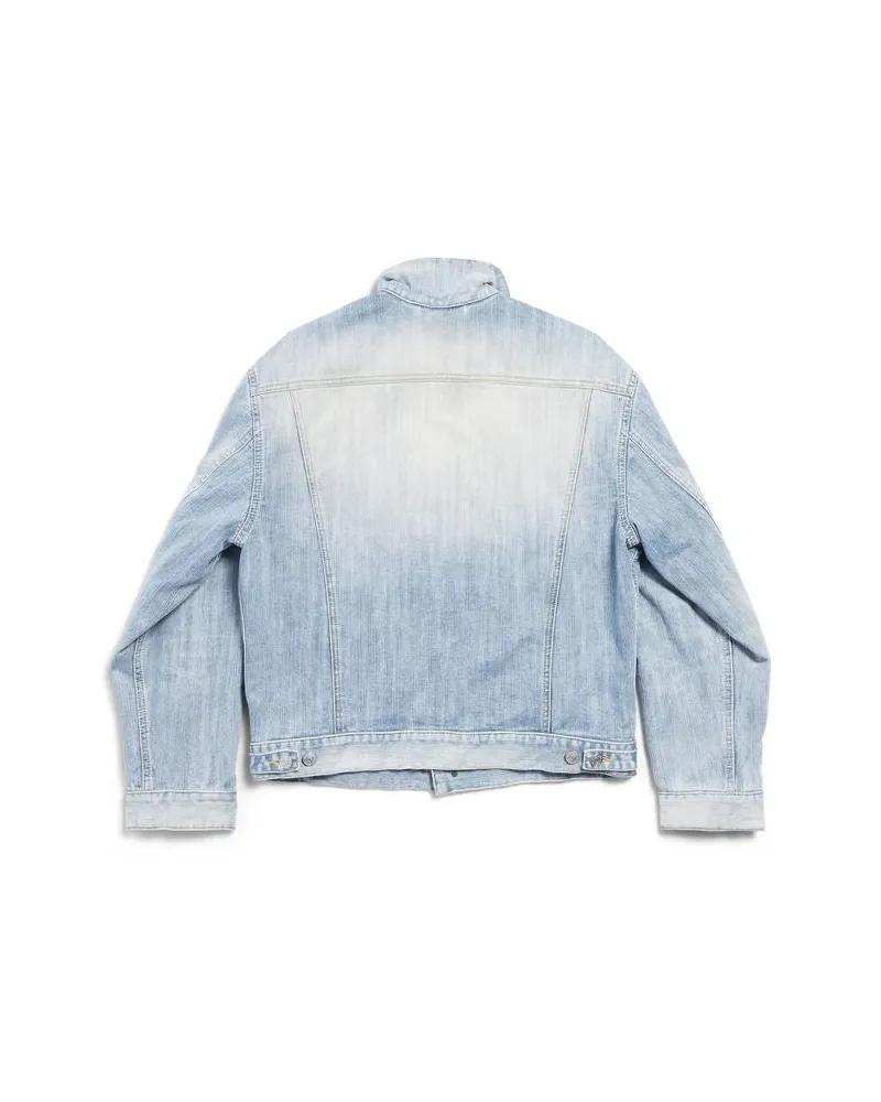 Balenciaga Light-Wash Denim Jacket — Light Blue Light