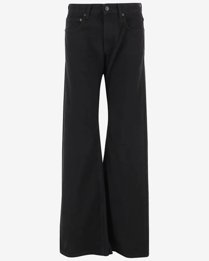 Balenciaga Women's Cotton Denim Jeans Black Trousers Black