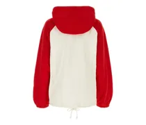 Two-Tone Cotton Oversize Sweatshirt — Red