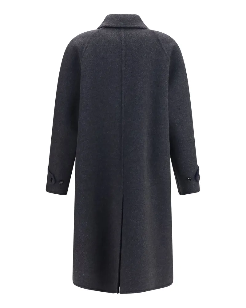 Valentino Garavani Wool Fleece Coat — Gray 