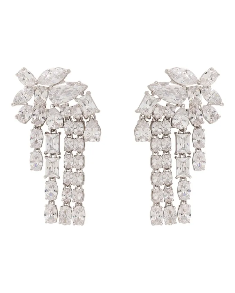 Self-Portrait Women's Crystal Dangle Earrings Self Portrait Pearls Silver Jewelry-Watches Silver