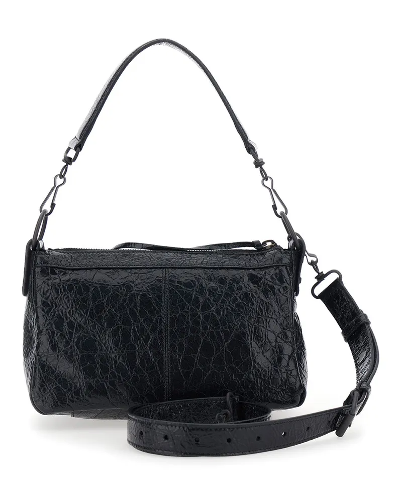 Balenciaga Women's Mini Shoulder Bag Le City Moto Black Leather Black