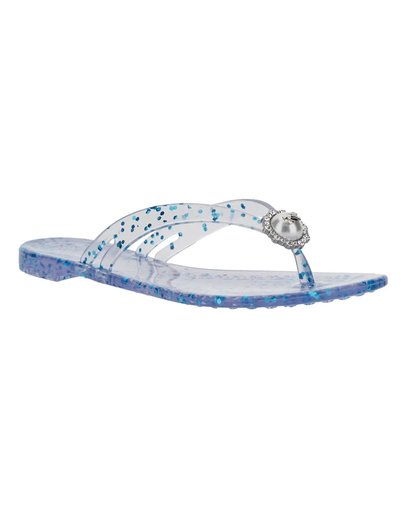 Casadei Women's Flip-Flop Sandal Crystal-Embellished Multicolour Pvc Multicolor