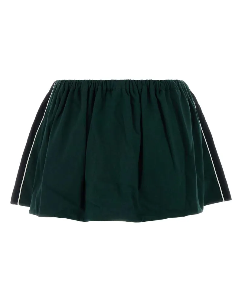 Miu Miu Women Bottle Green Cotton Mini Skirt Bottigliablu Gonne Green