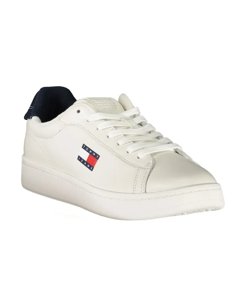 Tommy Hilfiger Leather-Polyurethane Blend Sneaker — White White