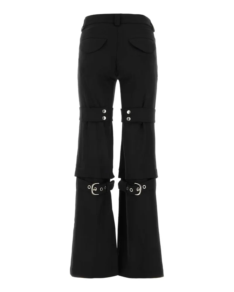 OFF-WHITE Women's Multi-Strap Flared Cargo Pants Black Polyester Virgin Wool Black