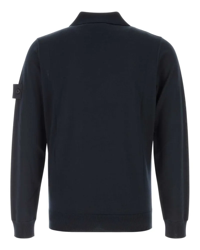 Stone Island Navyblue Polo Exterior: Virgin Wool T-shirts And Polos Navy