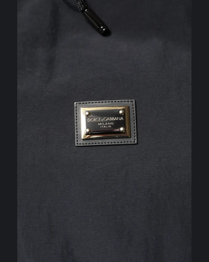 Dolce & Gabbana Nylon Hooded Parka Jacket — Black Black
