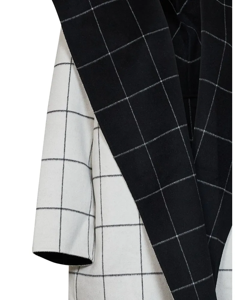 Totême Double Hooded Check Coat — Gray Gray