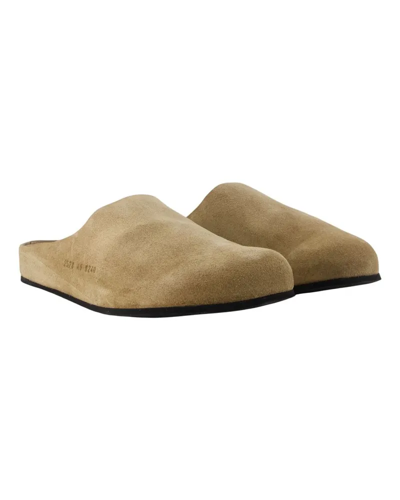 Common Projects Men's Clog Slides -  Leather Beige Calfskin Shoes Flat-Shoes Beige
