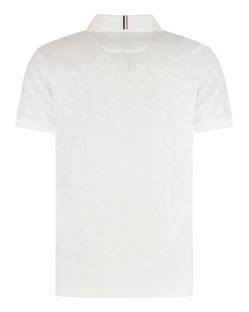 HUGO BOSS Men's Technical Fabric Polo Shirt White Polyester T-shirts And Polos White