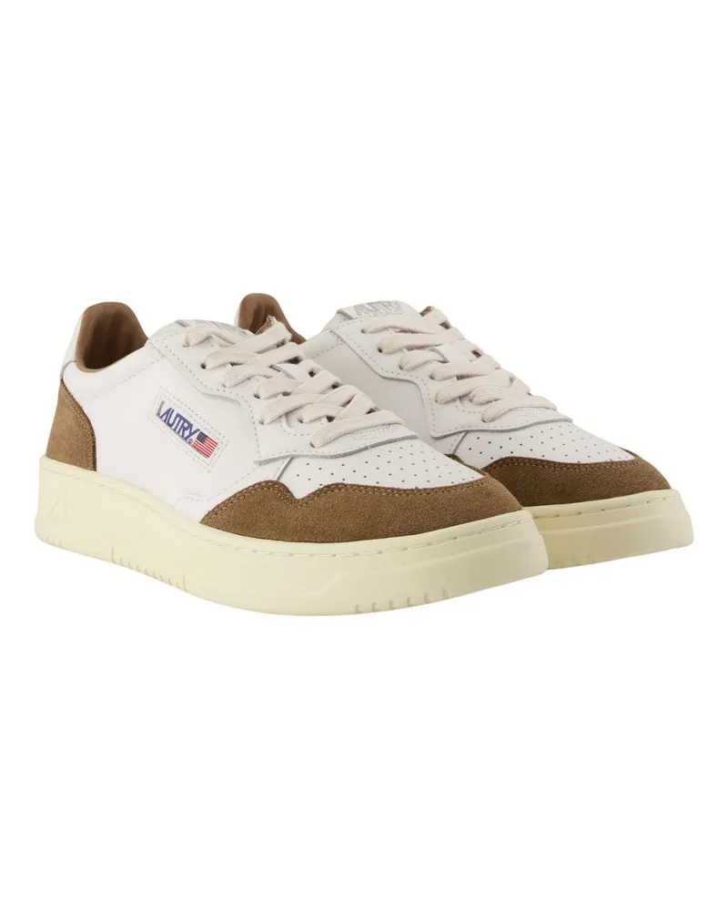 AUTRY Men's Medalist Low Sneakers -  Leather White Calfskin Shoes White