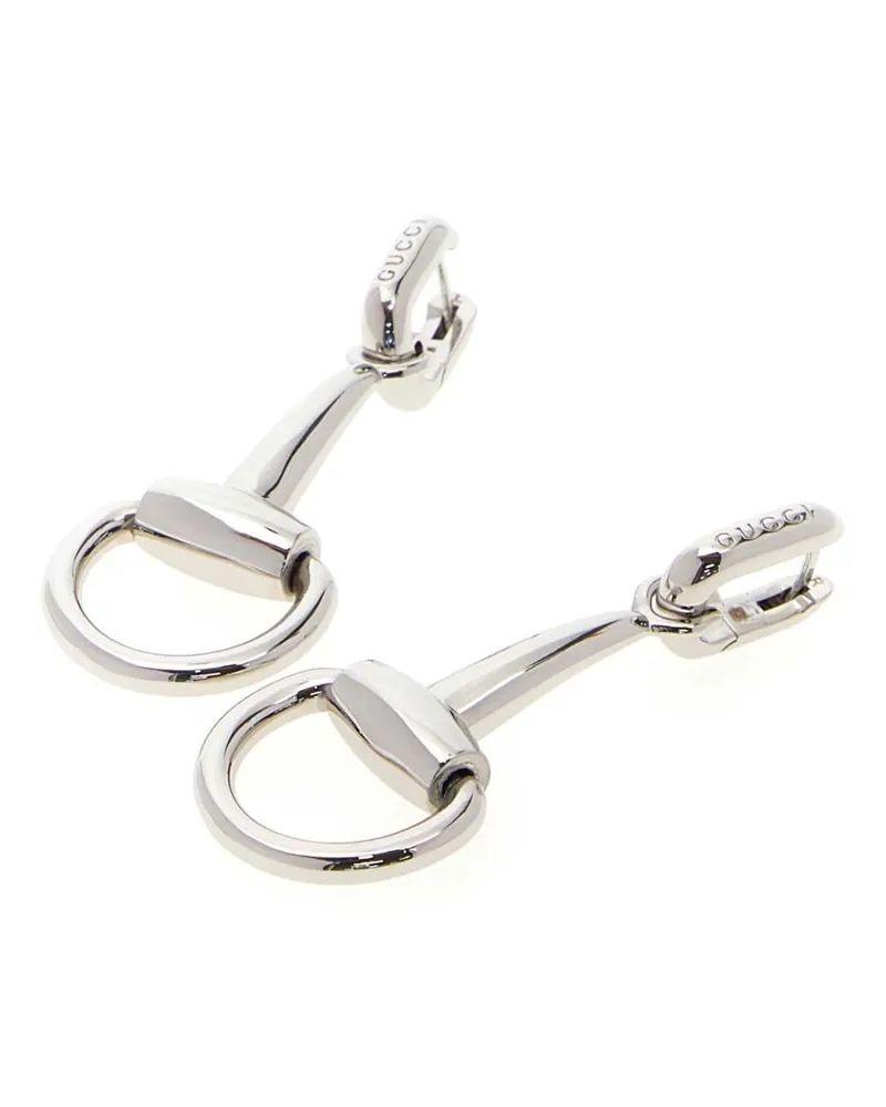 Gucci Horsebit Drop Earrings — Silver Silver