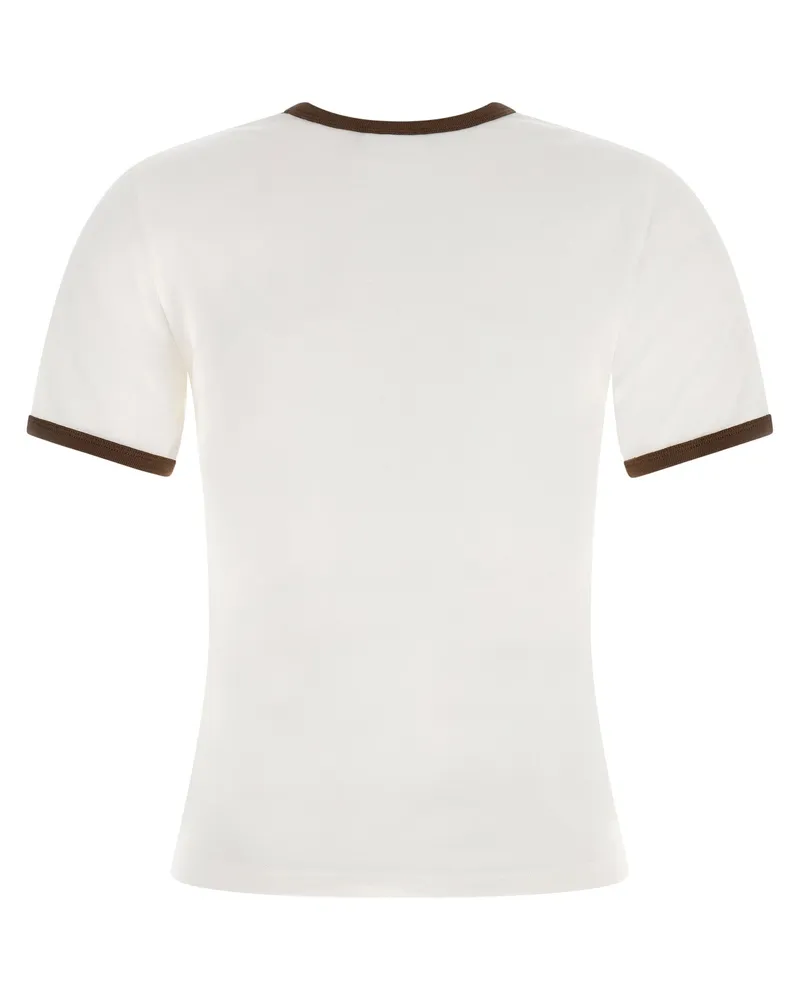 Courrèges Contrast-Trimmed Cotton Jersey T-Shirt — White White