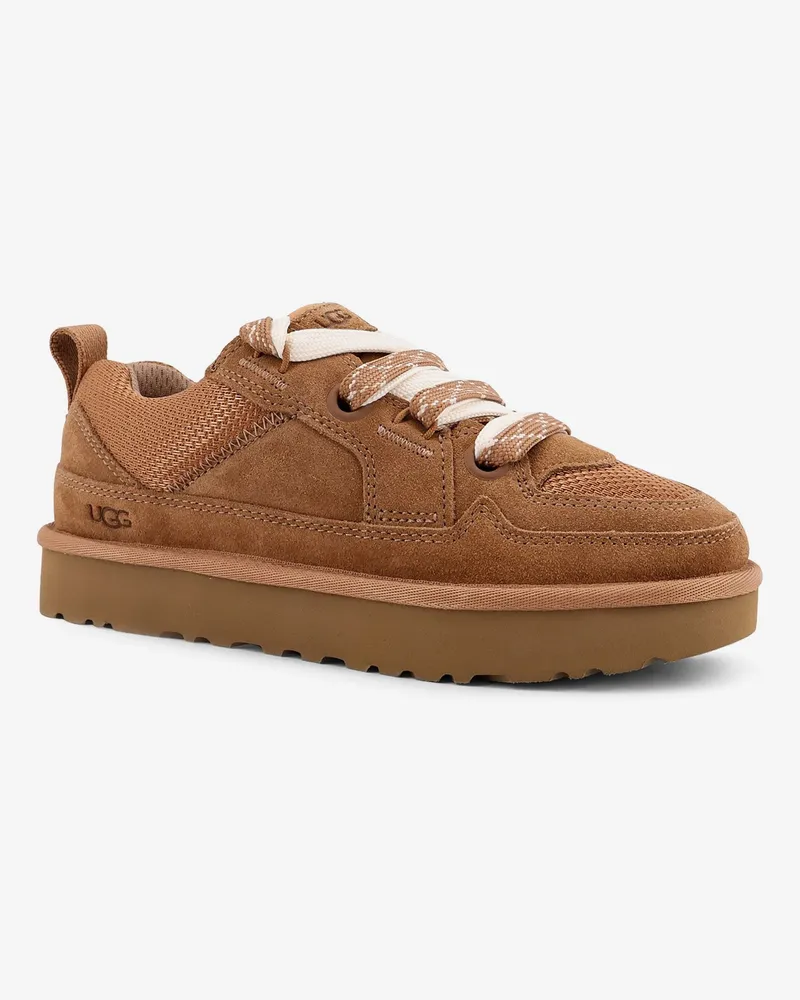 UGG Women's Sneakers W Lo Lowmel Suede Brown Leather-Nylon Trainers Leather/nylon Brown