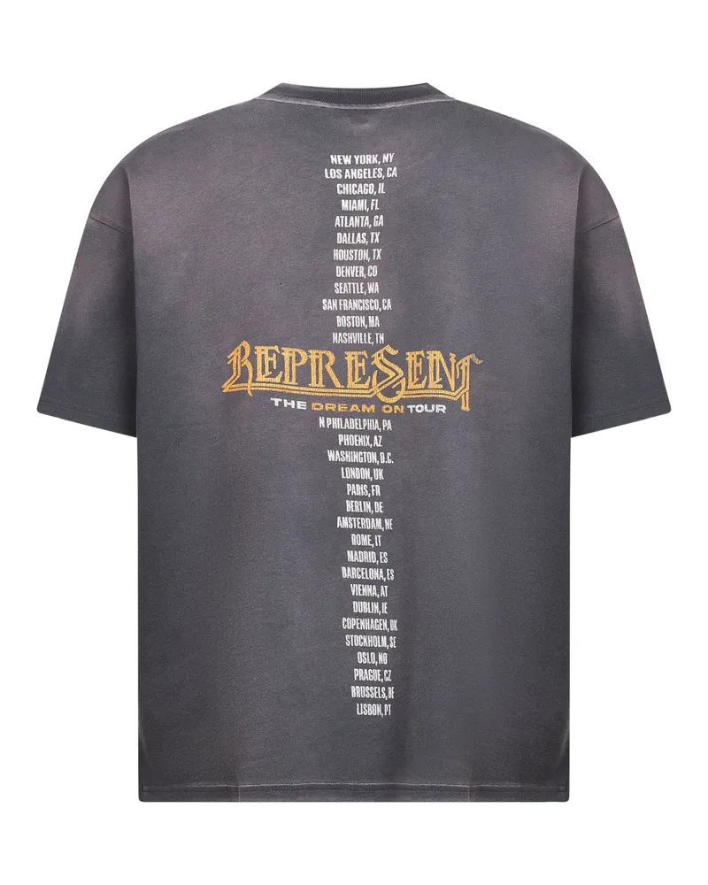REPRESENT Men's Grey Cotton Jersey Golden Tour T-Shirt T-Shirts And Polos Gray