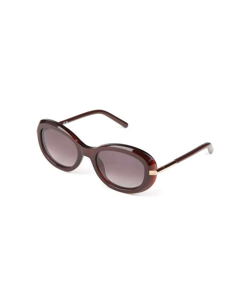 Furla SFU984 Oversized Acetate Sunglasses — Burgundy Burgundy
