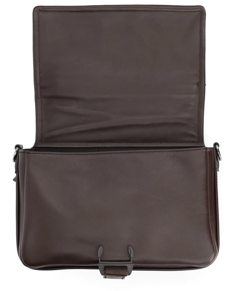 Fendi Men's Messenger Bag Flux Brown Leather Calf Shoulder Brown