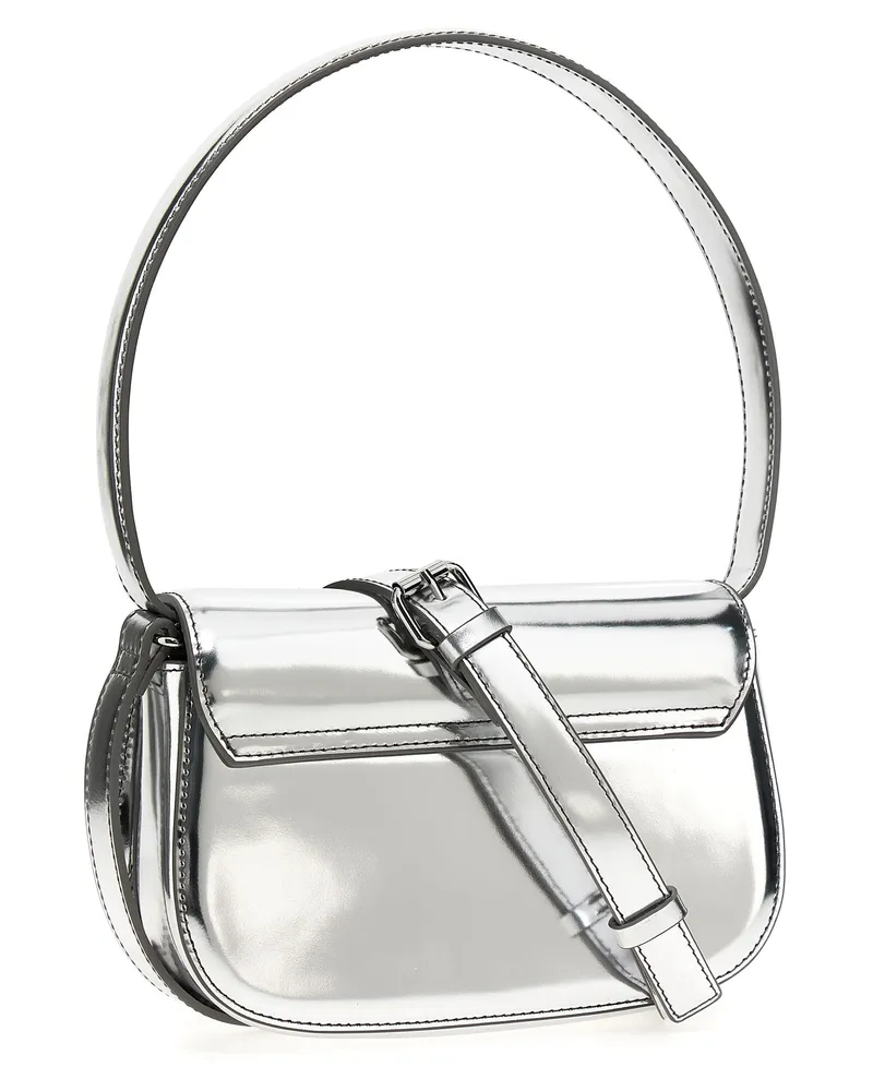 Diesel Leather Shoulder Bag — Silver Silver
