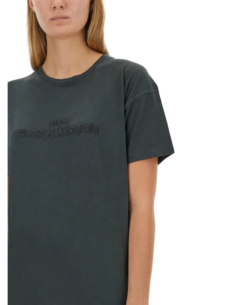 Maison Margiela Logo Cotton T-Shirt — Black Black
