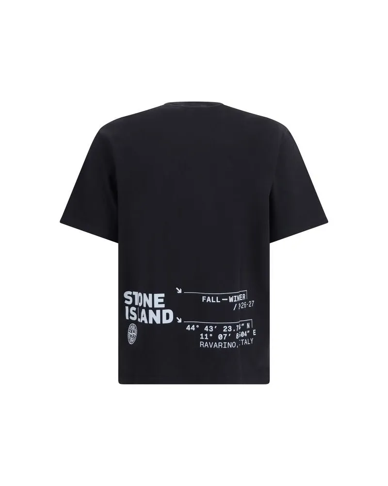 Stone Island Men's Black Cotton T-Shirt Black