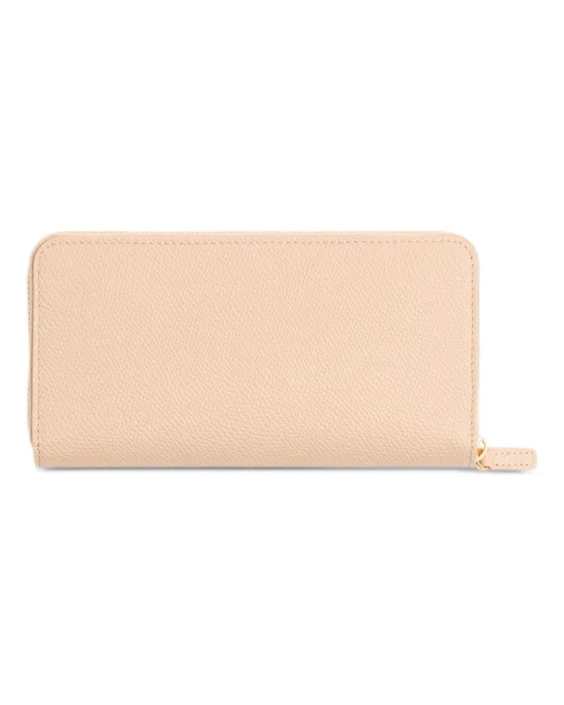 Valentino Garavani Grained Leather VLogo Wallet — Pink Pink