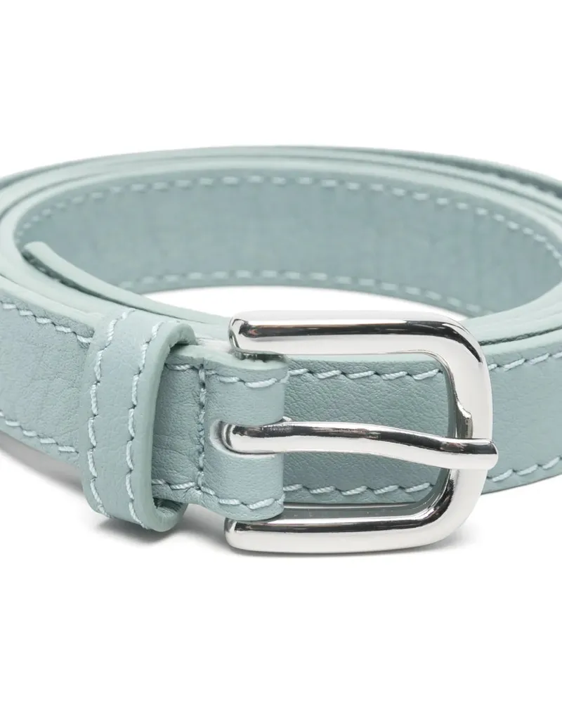 Eleventy Women's Leather Metal-Buckle Belt Ss26 W Blue