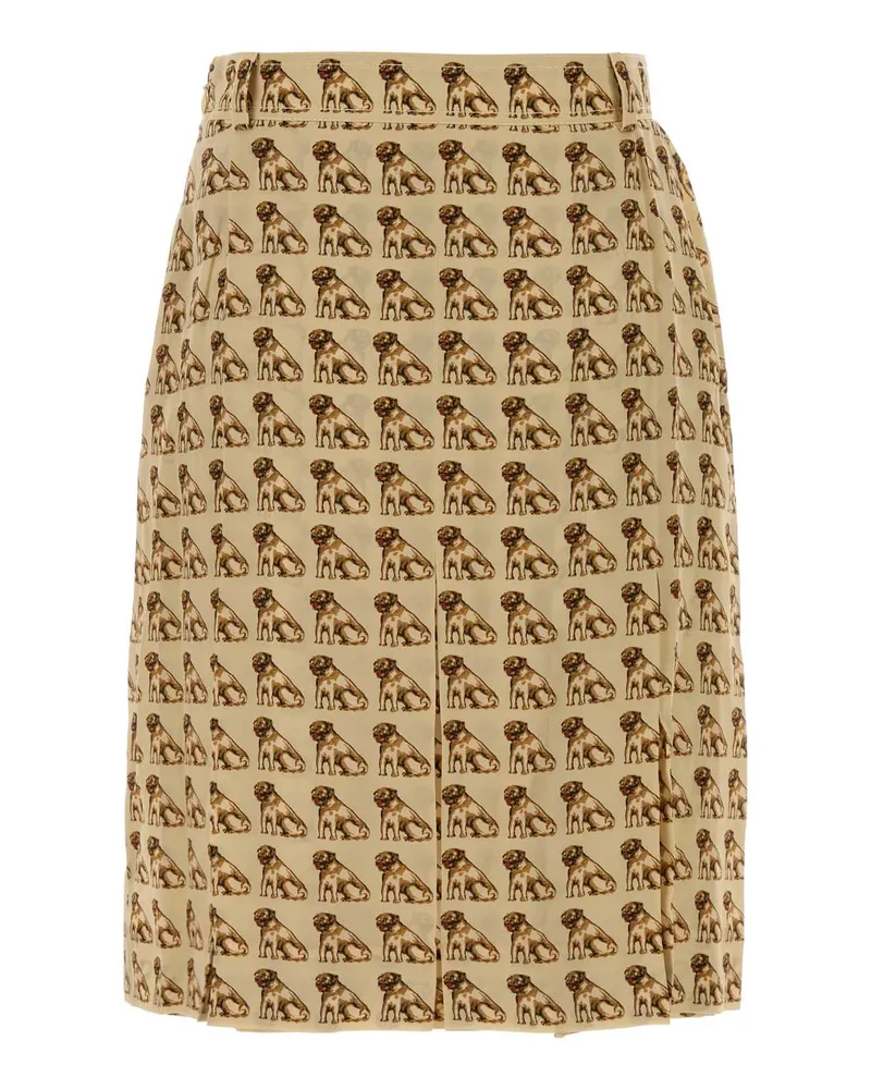 Valentino Garavani Women's Printed Crepe Skirt Betullamulticolor Exterior: Silk Gonne Beige