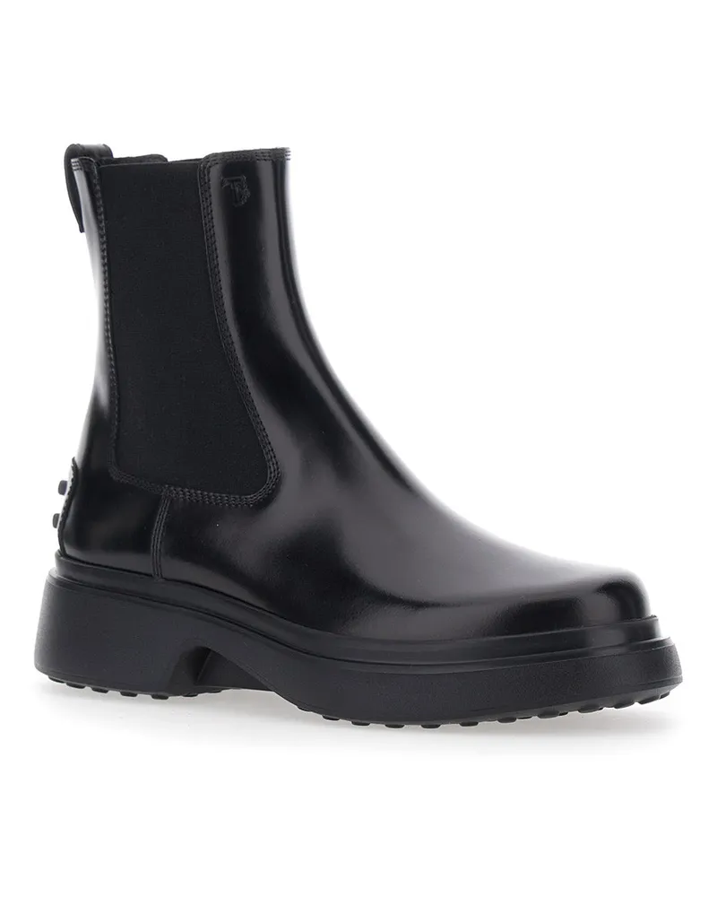 TOD'S Women's Ankle Boots Black Leather Blend Sheep Black
