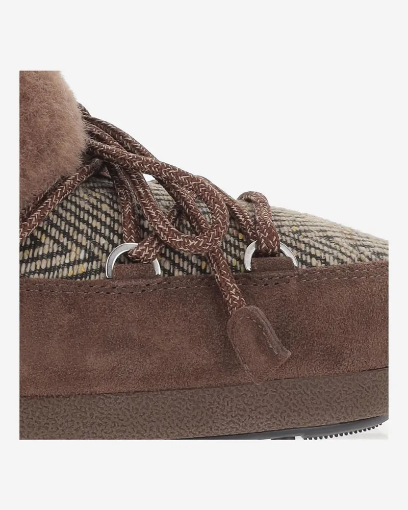Moon Boot Women's Mules With Tubular Laces And Padded Collar Brown Polyamide Brown