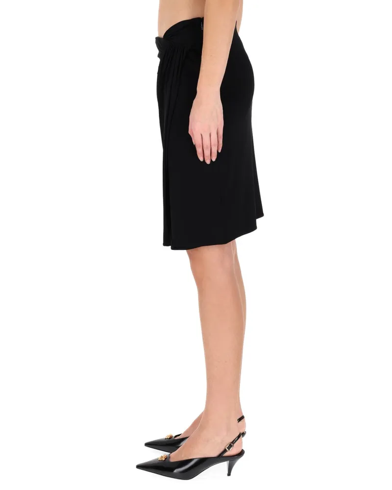Versace Asymmetrical Hemline Midi Skirt — Black Black