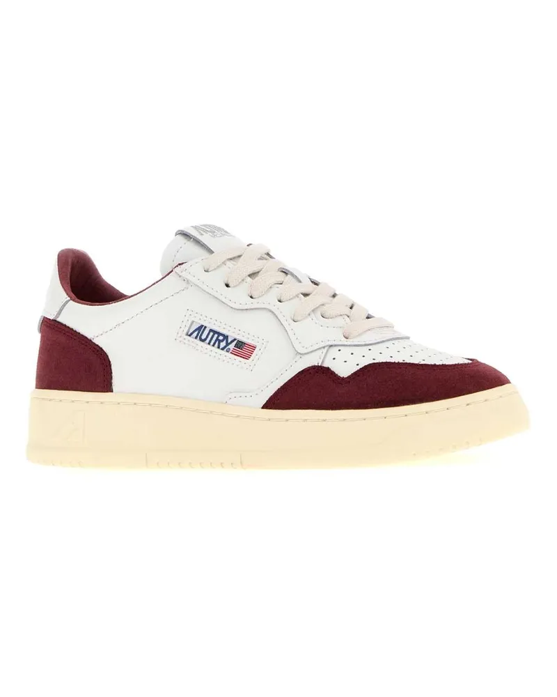 AUTRY Women's White Leather Medalist Sneakers Sofleasuewhtborgogna White