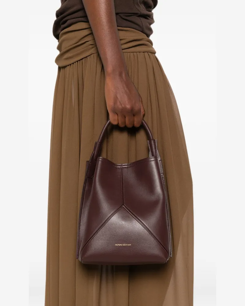 Victoria Beckham Women's Handbag Top-Handle Bordeaux Leather Burgundy Handbags Hand Bags Burgundy