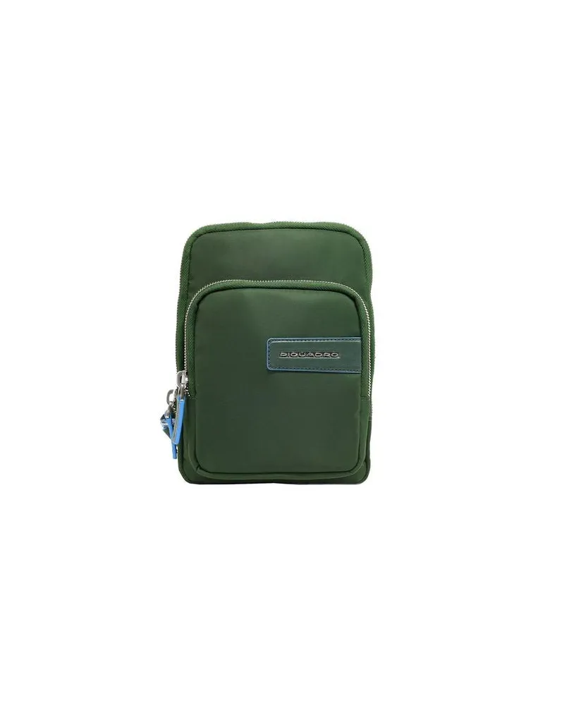 Piquadro Men's Crossbody Bag Green Recycled Nylon - Crossbody-Bags Green