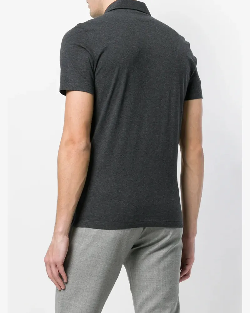 Brunello Cucinelli Short Sleeve Polo Shirt — Gray Gray