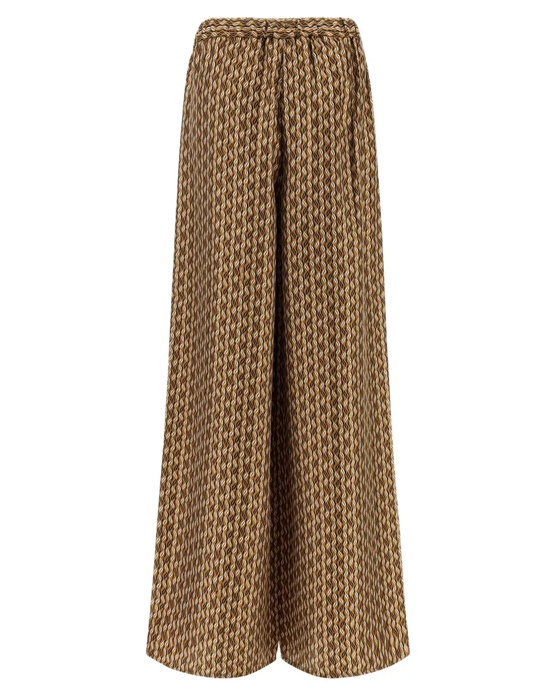 Max Mara Women's Brown Silk Casual Pants Brown