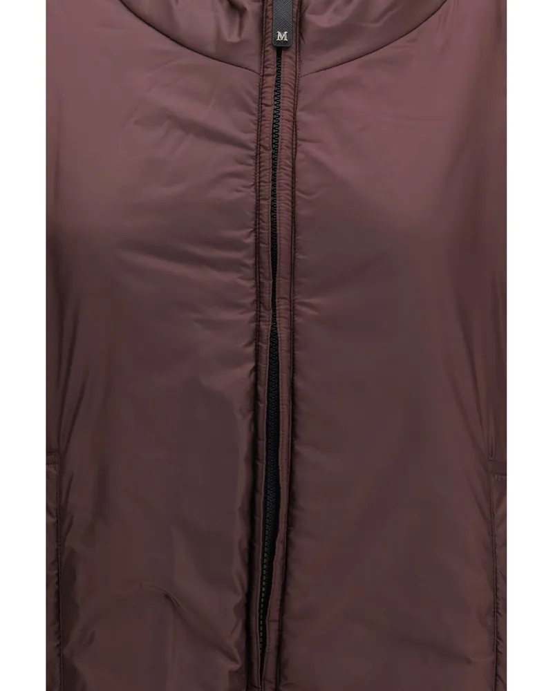 Max Mara Hooded Water-Repellent Padded Vest — Red Red