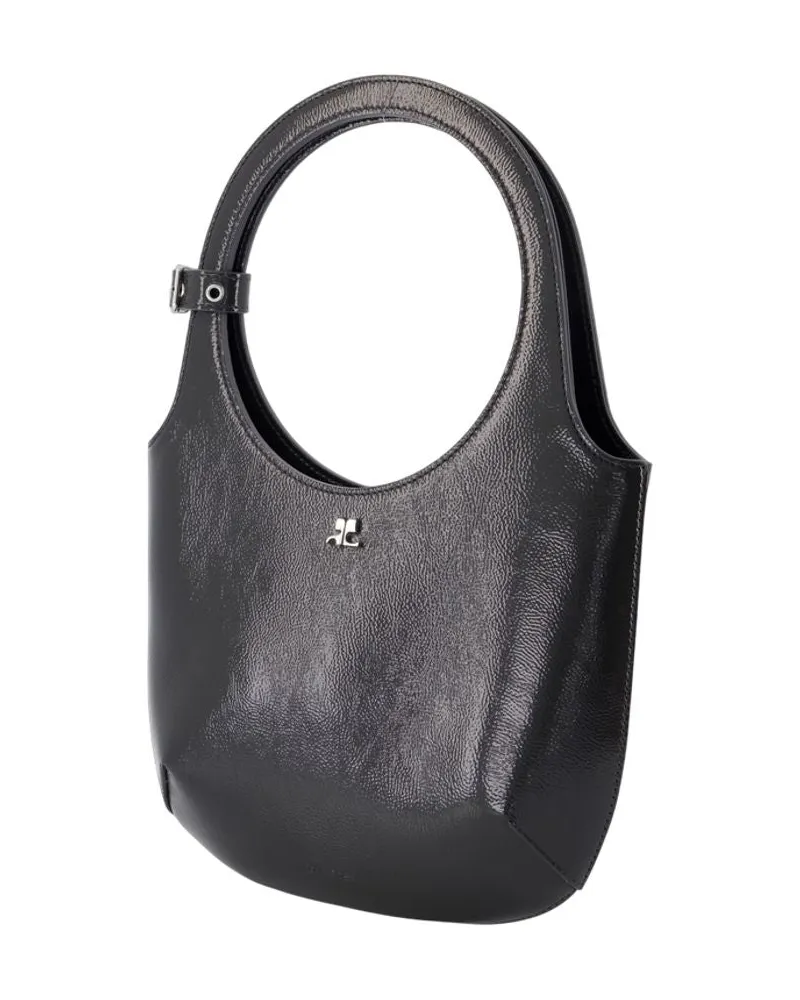 Courrèges Women's Holy Purse -  Leather Black Bags Handbags-Purses Black