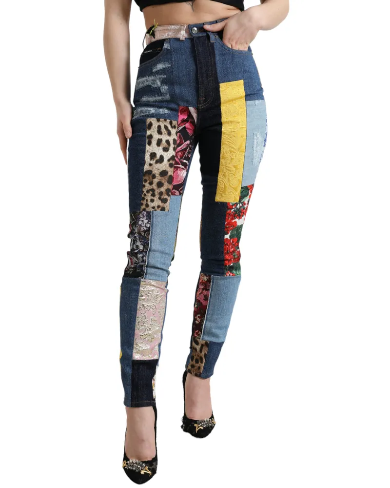 Dolce & Gabbana Patchwork Skinny Jeans — Multicolor Multicolor