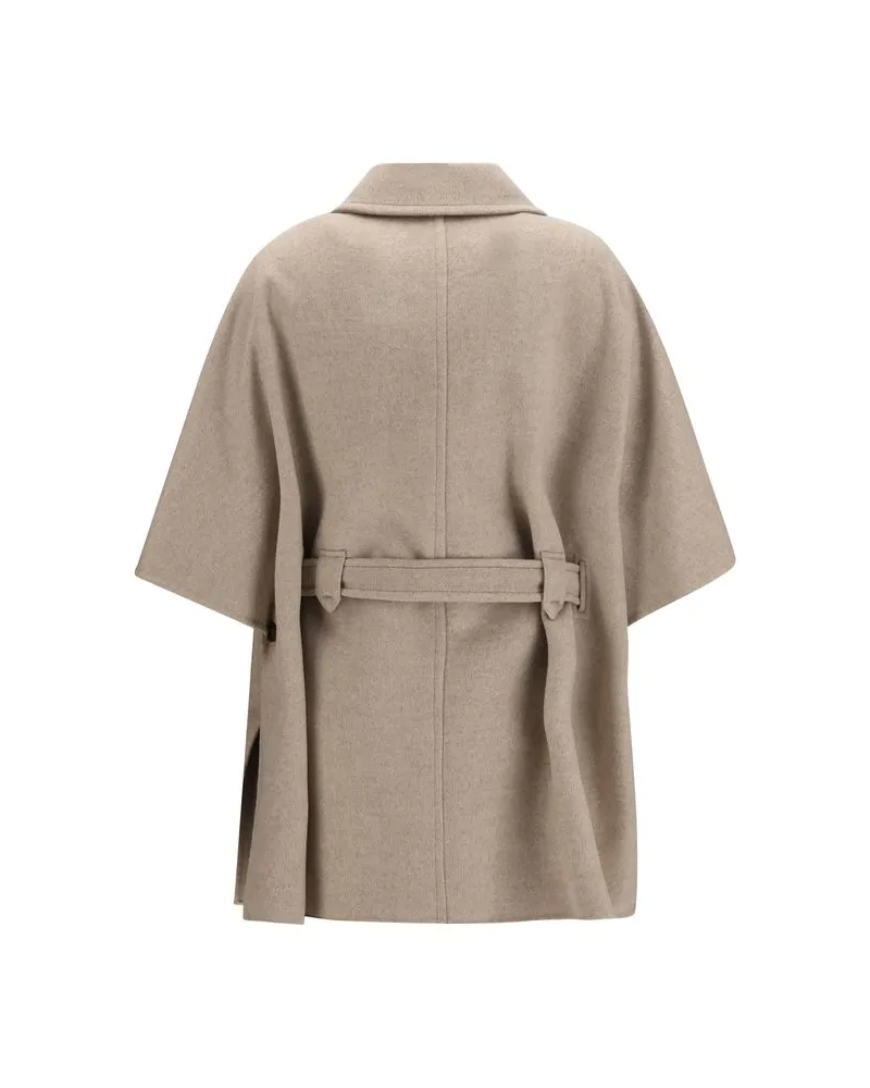 Max Mara Cashmere Cape Coat — Beige Beige