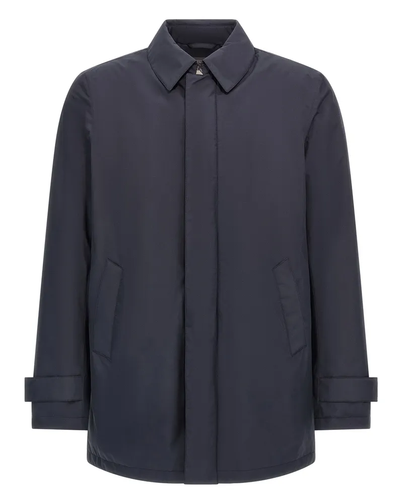 Herno Removable Hood Parka Coat — Navy Navy