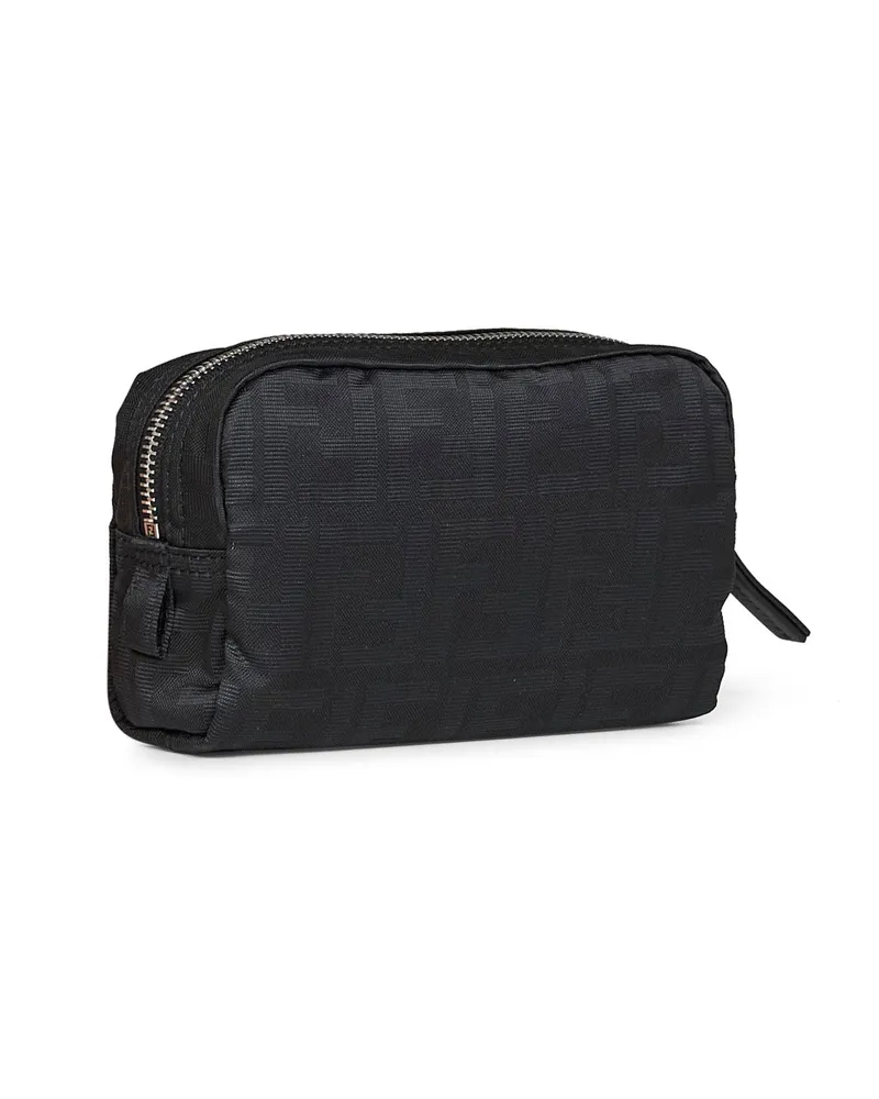Fendi FF Zucca Technical Canvas Pouch — Black Black